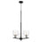 Quorum Monarch 3 Light Chandelier, Noir/Satin Nickel/Clear - 610-3-6965