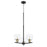 Quorum Monarch 3 Light Chandelier, Noir/Aged Brass/Clear - 610-3-6980