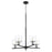 Quorum Monarch 5 Light Chandelier, Noir/Satin Nickel/Clear - 610-5-6965