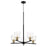 Quorum Monarch 5 Light Chandelier, Noir/Aged Brass/Clear - 610-5-6980