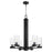 Quorum Steinway 6 Light Chandelier, Matte Black/Clear 6111-6-59