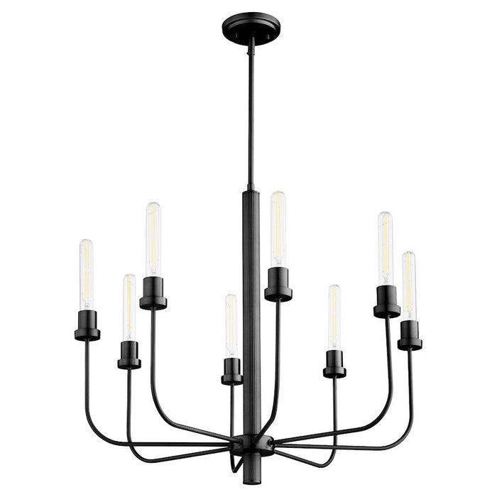 Quorum Sheridan 8 Light Chandelier, Matte Black 612-8-59