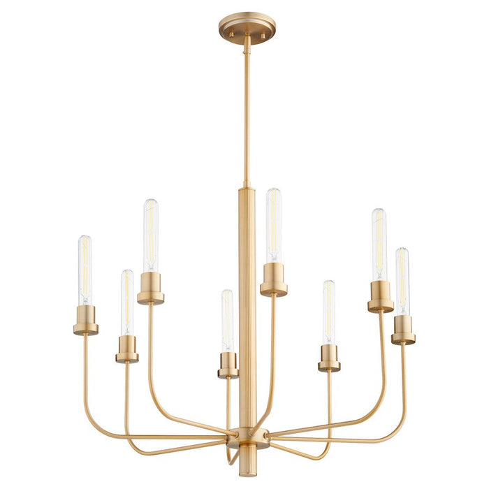 Quorum Sheridan 8 Light Chandelier, Aged Brass 612-8-80