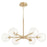 Quorum Rovi 6 Light Chandelier, Aged Brass/Clear