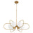 Quorum Belmont 6 Light Chandelier, Aged Brass/Satin Opal 6137-6-80