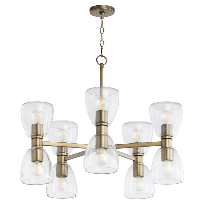 Quorum Relo Chandelier, Dark Brass/Clear