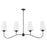 Quorum Euphora 4Light Linear Chandelier, Matte Black/White - 616-4-59