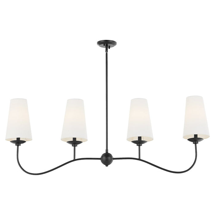 Quorum Euphora Linear Chandelier, Matte Black/White