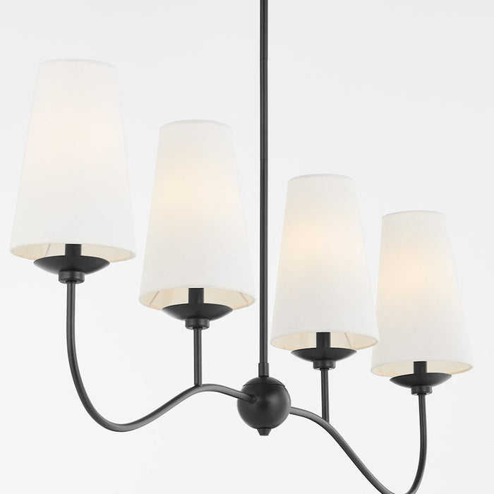 Quorum Euphora Linear Chandelier, Matte Black/White