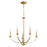 Quorum Reyes 5 Light Cand Chandelier, Aged Brass 6160-5-80