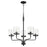 Quorum Starky 5 Light Chandelier, Matte Black/Clear Hammered - 617-5-59