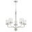 Quorum Starky 5 Light Chandelier, Satin Nickel/Clear Hammered - 617-5-65