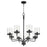 Quorum Starky 8 Light Chandelier, Matte Black/Clear Hammered - 617-8-59