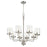 Quorum Starky 8 Light Chandelier, Satin Nickel/Clear Hammered - 617-8-65