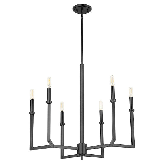 Quorum Merrick 6 Light Chandelier, Matte Black - 6174-6-59