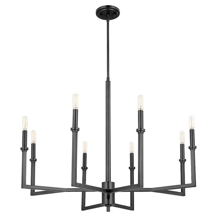 Quorum Merrick 8 Light Chandelier, Matte Black - 6174-8-59