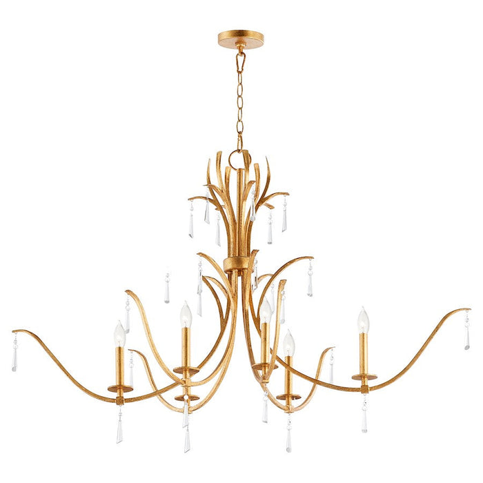 Quorum Majesty 6 Light Ellipse Chandelier, Gold Leaf - 621-6-74