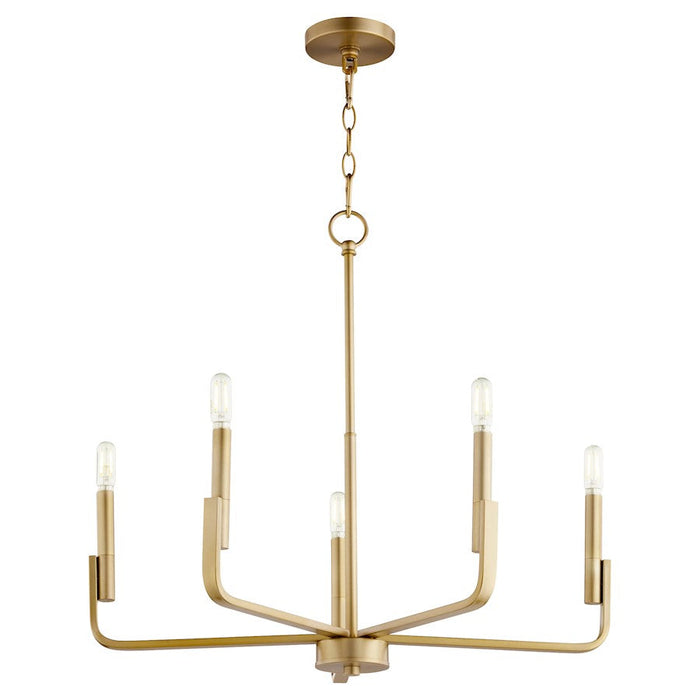 Quorum Tempo Chandelier, Aged Brass