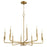 Quorum Tempo 8 Light Chandelier, Aged Brass 6210-8-80