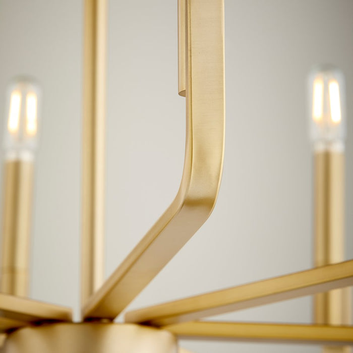 Quorum Tempo Chandelier, Aged Brass