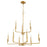 Quorum Tempo 9 Light Chandelier, Aged Brass 6210-9-80