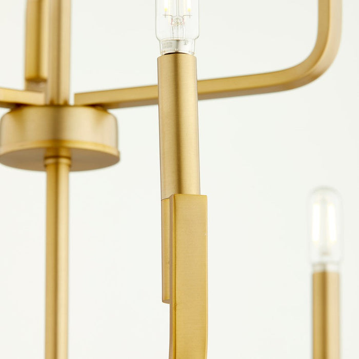 Quorum Tempo Chandelier, Aged Brass