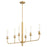 Quorum Sheridan 6 Light Linear Chandelier, Aged Brass 622-6-80