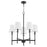 Quorum Belshaw 5 Light Chandelier, Matte Black/White 624-5-59