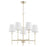 Quorum Belshaw 5 Light Chandelier, Aged Silver Leaf/White 624-5-60