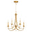 Quorum Brooks 5 Light Cand Chandelier, Aged Brass 6250-5-80