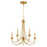 Quorum Brooks Cand Chandelier, Aged Brass