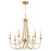 Quorum Brooks Cand Chandelier, Aged Brass