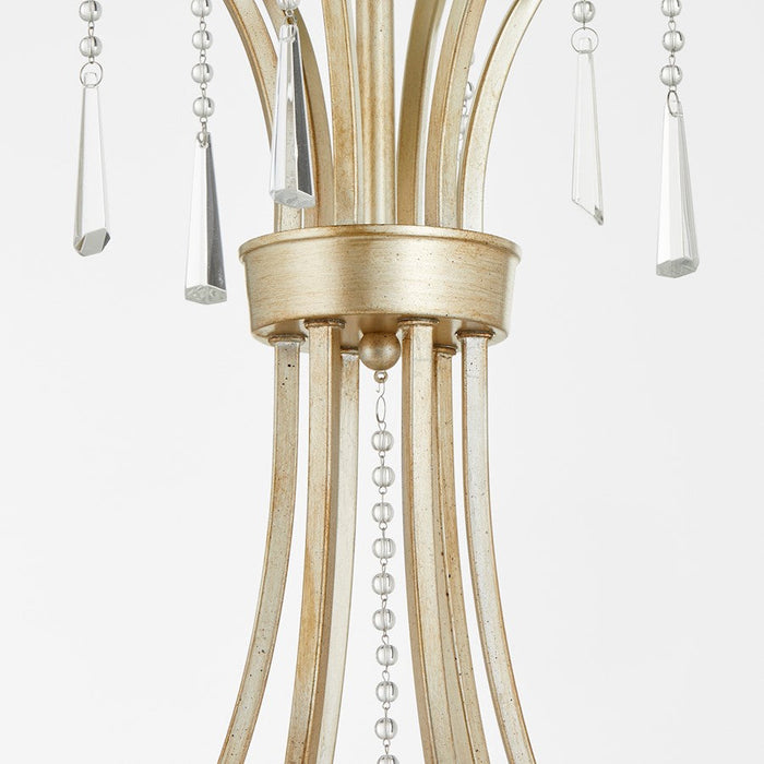 Quorum Malin Chandelier, Antique Silver