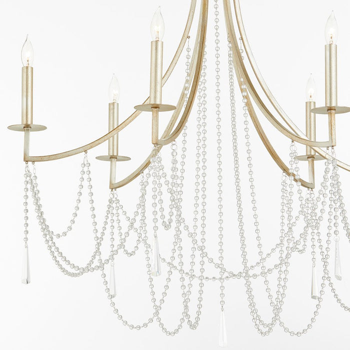 Quorum Malin Chandelier, Antique Silver