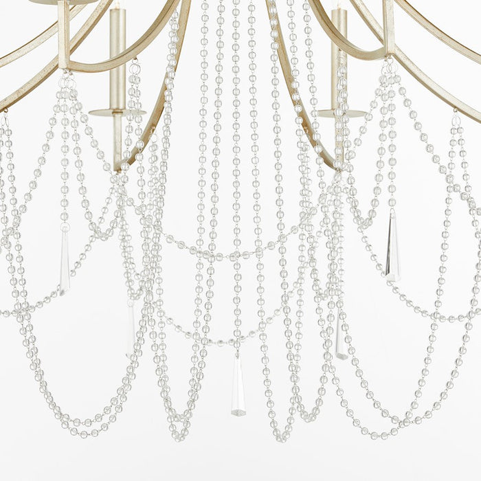 Quorum Malin Chandelier, Antique Silver