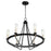 Quorum Empire 6 Light Chandelier, Noir/Aged Brass - 629-6-6980