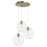 Quorum Numen 3 Light Pendant, Aged Brass/Clear - 63-80