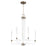 Quorum Davies 5 Light Chandelier, Studio White/Dark Brass 633-5-0881