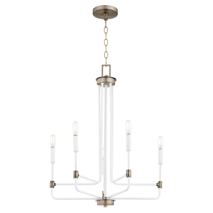 Quorum Davies Chandelier, Studio White/Dark Brass