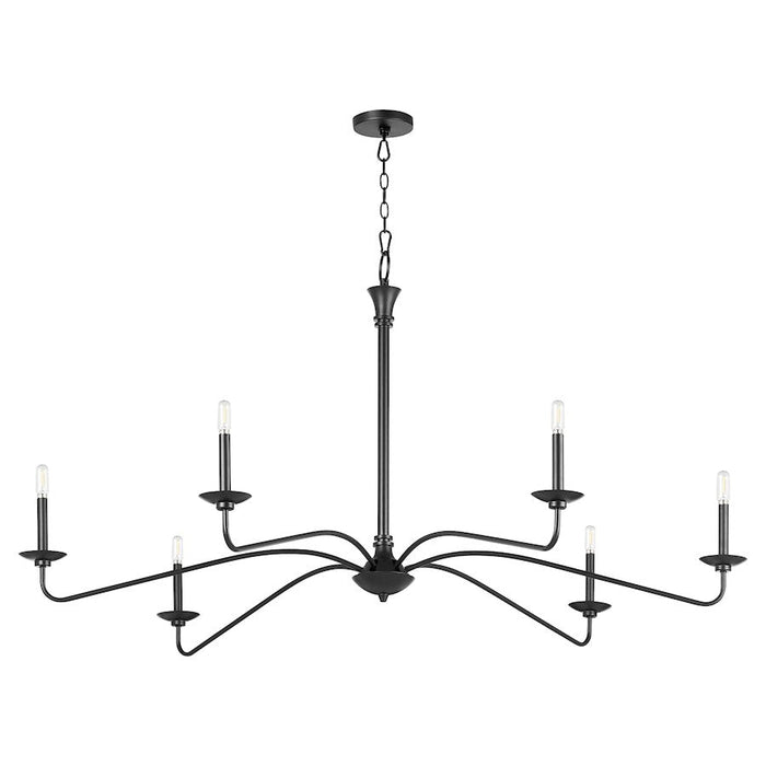 Quorum Euphora Linear Chandelier, Matte Black/White