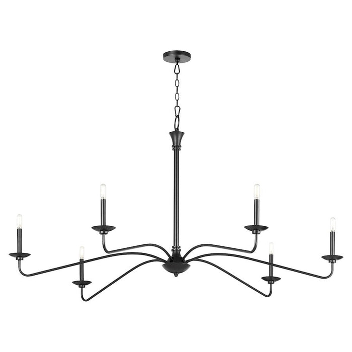 Quorum Euphora Linear Chandelier, Matte Black/White