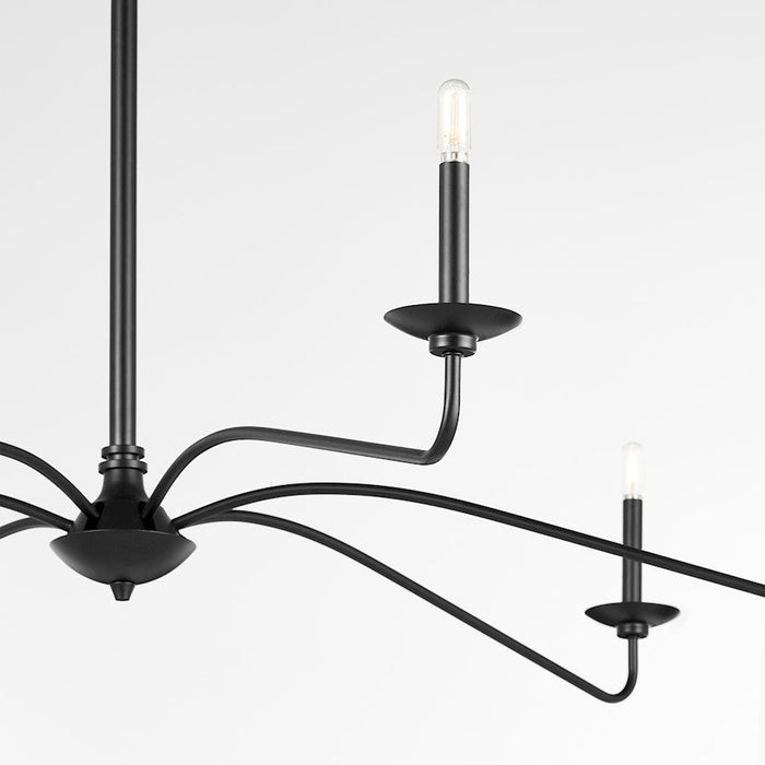 Quorum Euphora Linear Chandelier, Matte Black/White