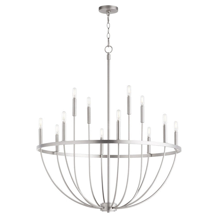 Quorum Tribute 12 Light Chandelier, Satin Nickel 6374-12-65