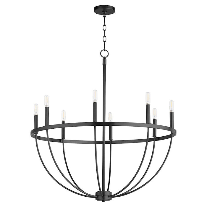 Quorum Tribute 8 Light Chandelier, Matte Black 6374-8-59