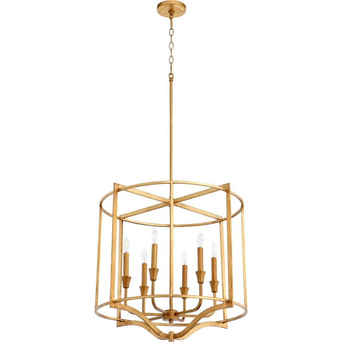 Quorum Marquee 6 Light Nook Pendant, Gold Leaf - 6414-6-74