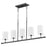 Quorum Harmony 5 Light Linear Chandelier, Matte Black/White - 647-5-59