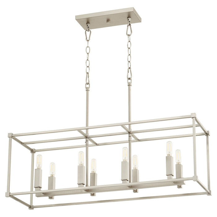 Quorum Olympus 8 Light Pendant, Satin Nickel - 656-8-65