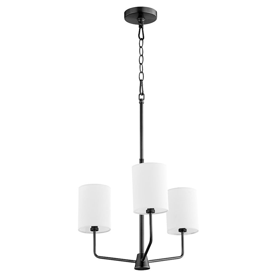 Quorum Harmony 3 Light Chandelier, Matte Black/White - 657-3-59