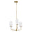 Quorum Harmony 3 Light Chandelier, Aged Brass/White 657-3-80