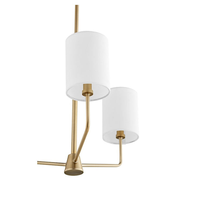 Quorum Harmony Chandelier, Aged Brass/White